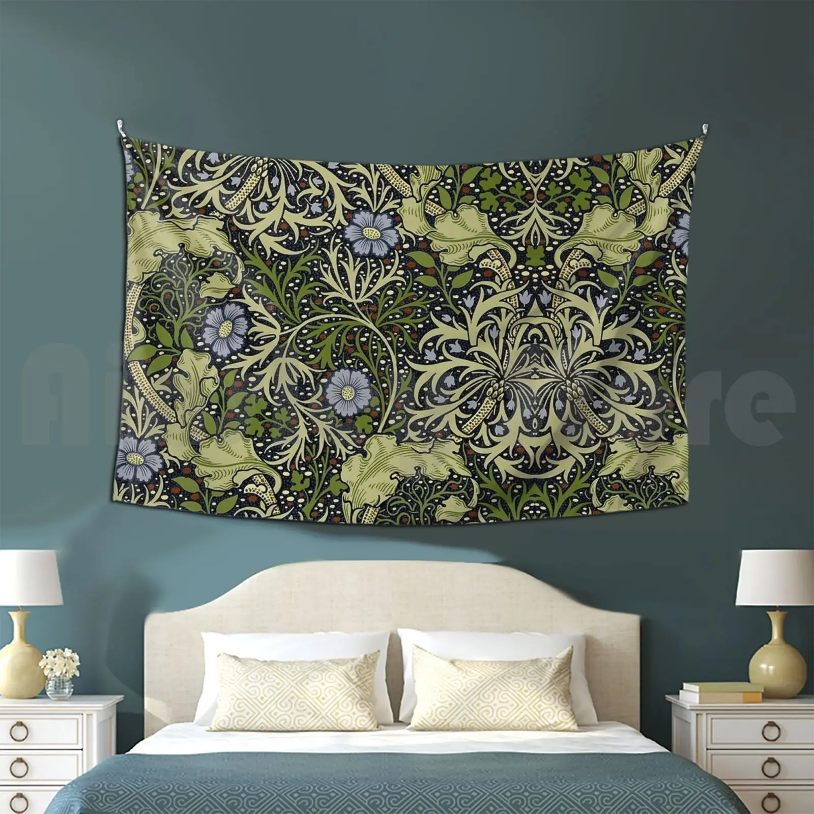 William Morris Seaweed Tapestry Living Room Bedroom William Morris Daisy Birds Fruit Pomegranate Holland Park Jasmine