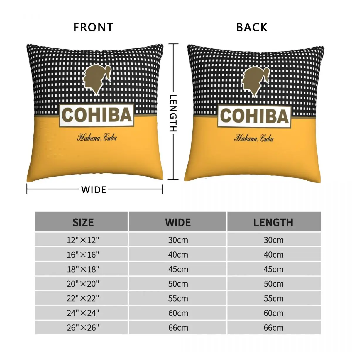 Cohiba Habana Cuba Cigar Pillowcase Polyester Linen Velvet Zip Decor Pillow Case Home Cushion Cover 45x45