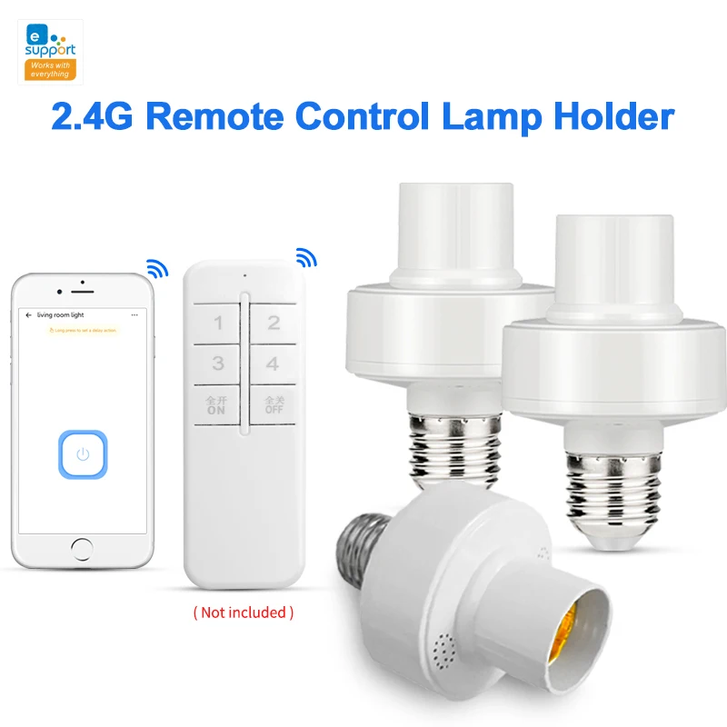 E27 Smart Lamp Holder EWeLink APP Smart Light Socket Bulbs Adapter Smart Home With 2.4G Gateway Voice Control Via Alexa Google