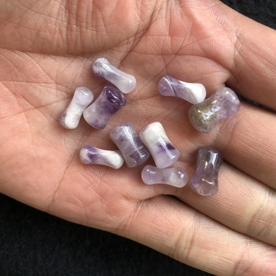 Wholesale 2pcs Genuine Dog Teeth Amethyst Ear Plugs Beads 4mm 5mm 6mm Boddy Jewerly puncture Jewelry Stone Bead,13mm Length