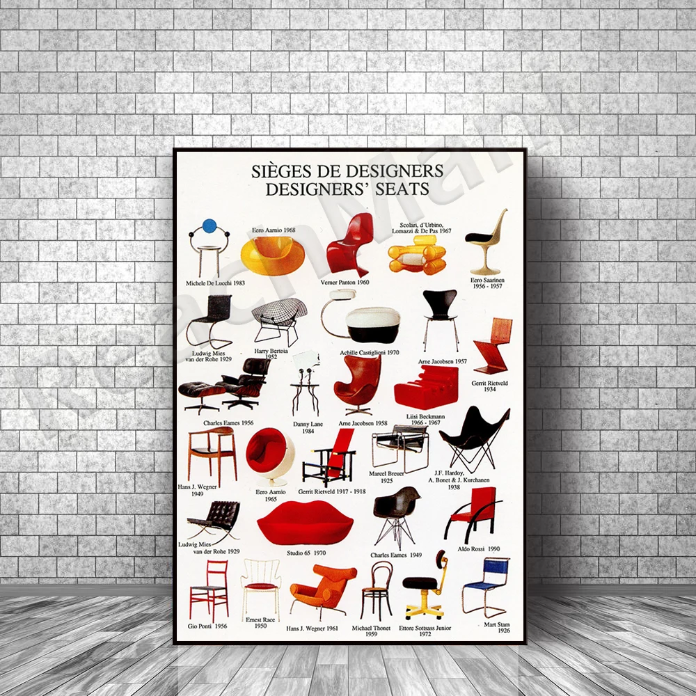 Danish Design Chair Poster, Scandinavian Poster, Scandinavian Life, Danish Retro Furniture Poster Design Chair