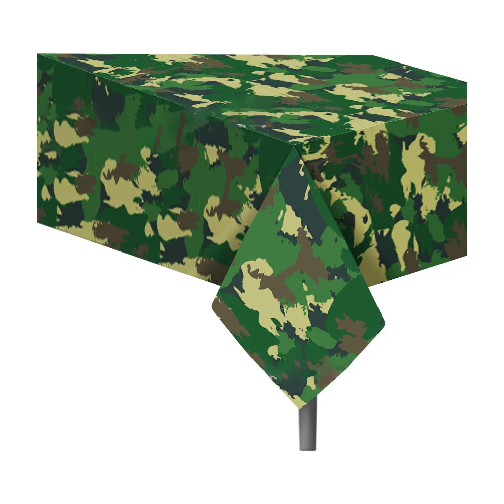 130cm*220cm Army Green Camouflage Disposable Tablecloth For Military Theme Party Supplies Boy Tanks Fight Birthday Party Decors