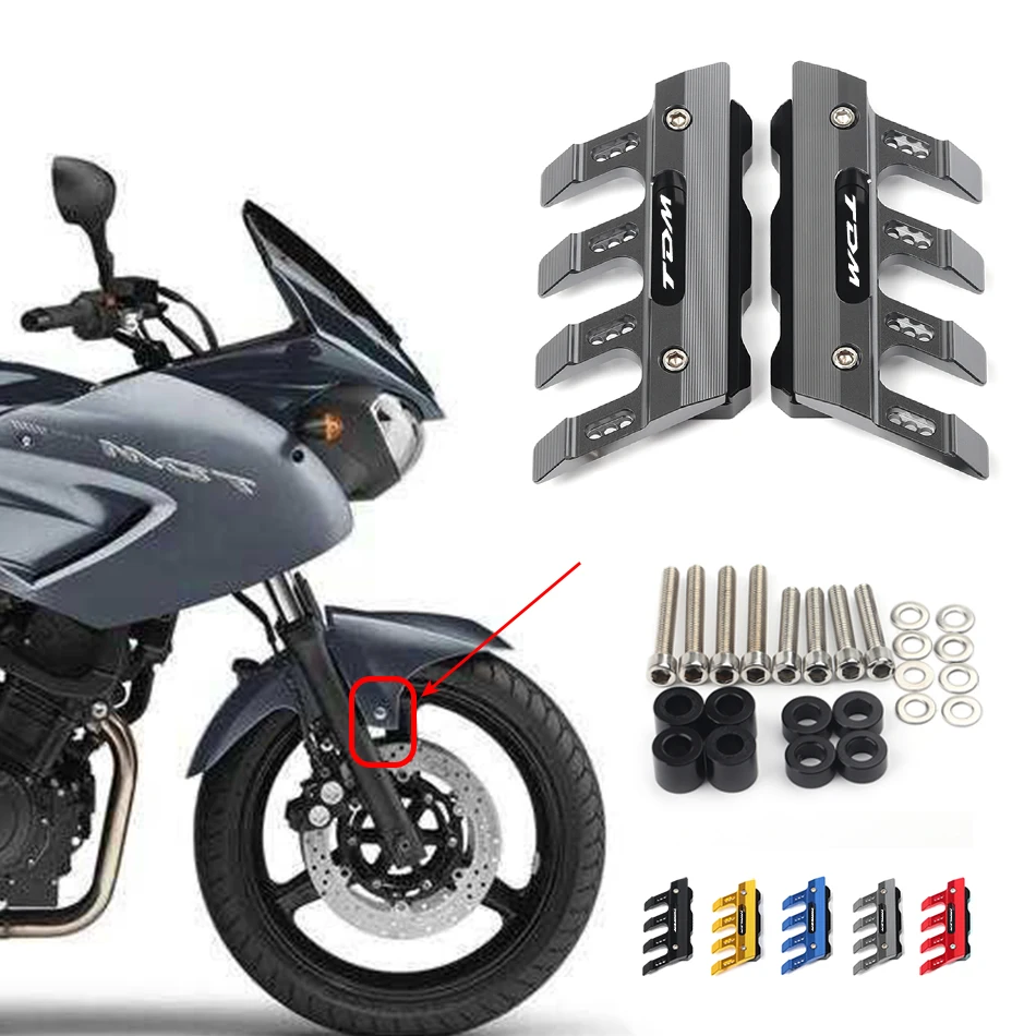 

With Logo For YAMAHA TDM 900 Motorcycle CNC Accessories Mudguard Side Protection Block Front Fender Anti-Fall Slider