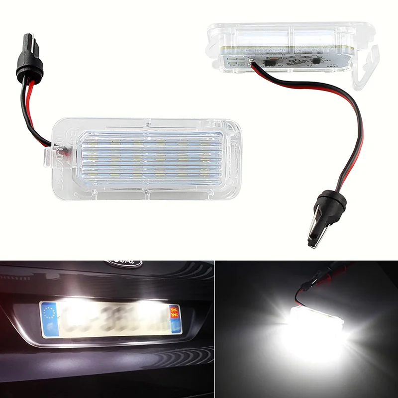 

2pcs Canbus LED Number License Plate Light For Ford Focus 5D Fiesta Mondeo MK4 C-Max MK2 S-Max Kuga Galaxy 6000K White Auto Lamp