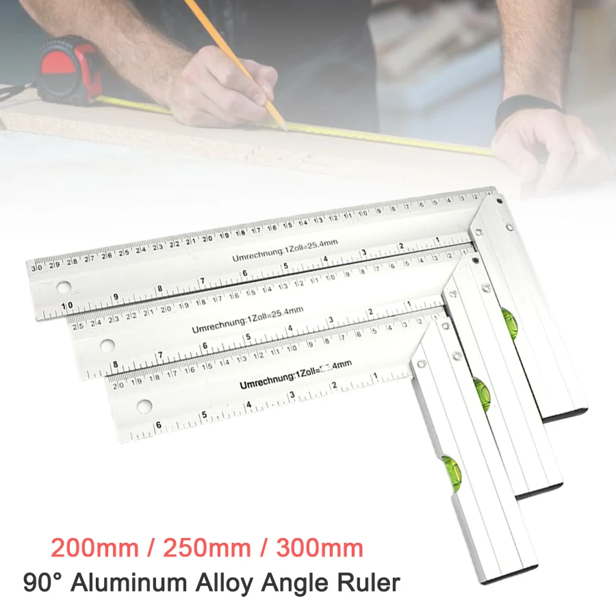 

Линейка для выравнивания под прямым углом 90 градусов, ручка из алюминиевого сплава, плотничный угломер 90 °, измерительный инструмент