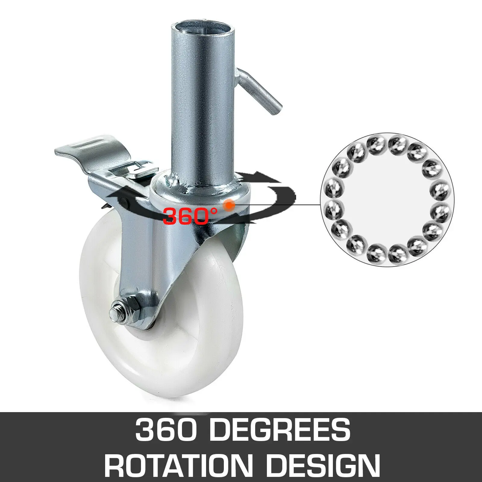 VEVOR 4 Gói 5Inch Giàn Giáo Xoay Trục Bánh Với Khóa Kép Phanh Nặng 260-1100LBS Dung Lượng Cho Công Nghiệp Dụng Cụ