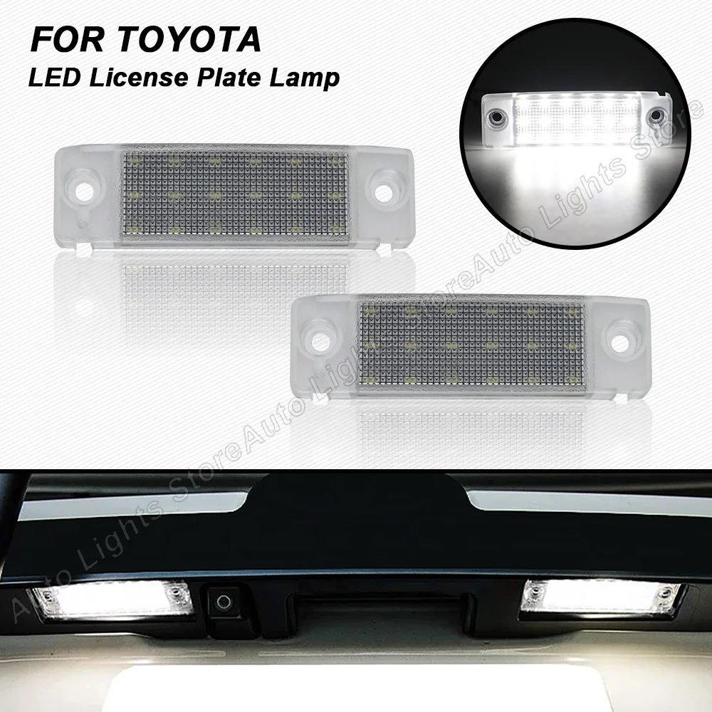 

2Pcs LED License Plate Light Number Plate Lamp For Toyota 4Runner Sequoia Sienna Previa Land Cruiser Prado Lexus GX470 Caldina