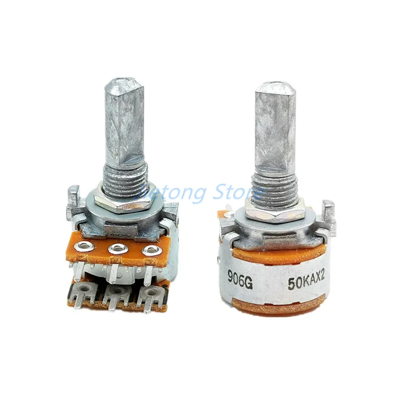 1pc ALPS RK163 50KAx2 Audio Amplifier Volume Potentiometer Hifi Audio Dual-unit Rotary Potentiometer + PCB 20MM Half Shaft