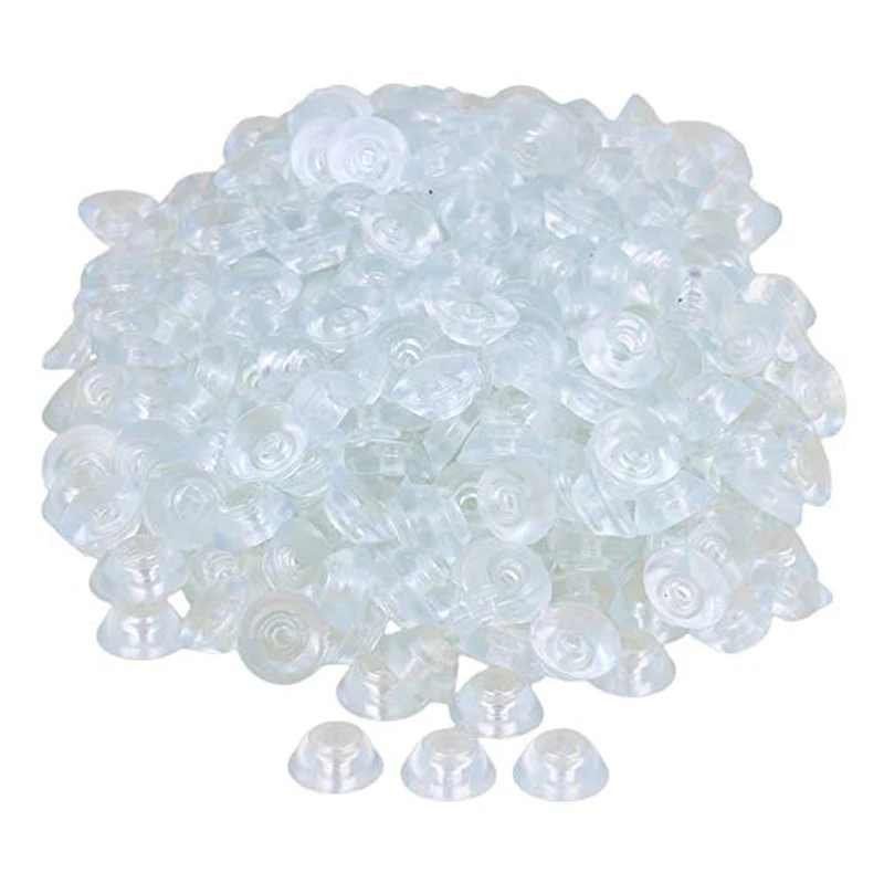400PCS Silicone Round 15x6x8mm Door Stopper Bumpers Self-adhesive Wall Protectors Furniture Feet Pads