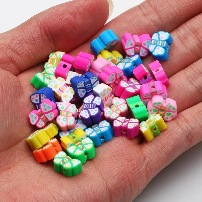 20/50/100pcs Mixed Butterfly Loose Spacer Polymer Clay Beads for Jewelry Making Diy Bracelet Earrings Handmade Accessories