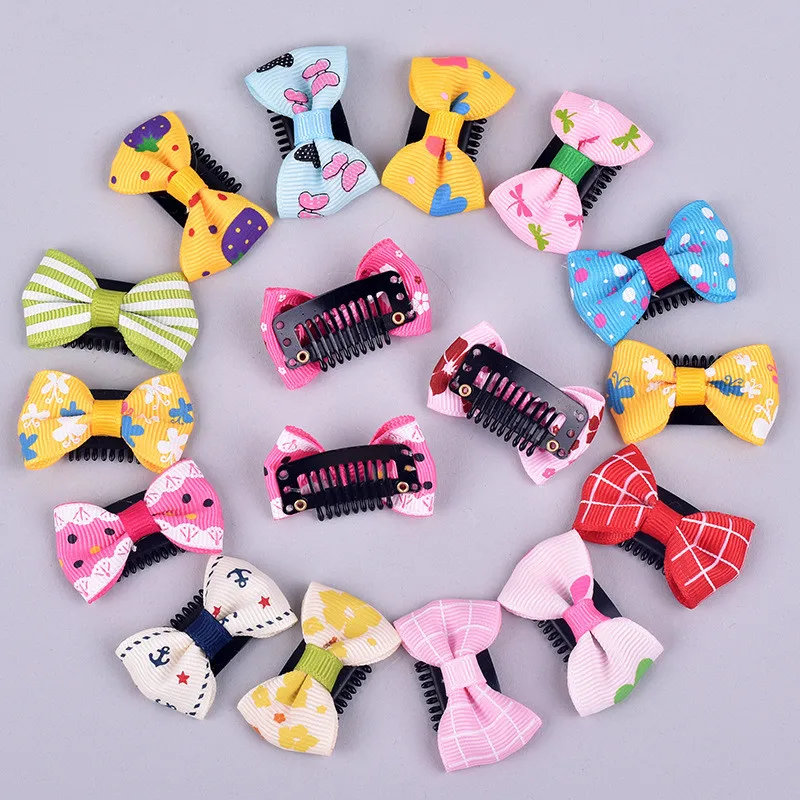 20pc Little Bow Ribbon Bows Babies Fine Wispy Hair Mini Latch Wisp Clip Newborn Small Hair Clip Infant Hairbows Hairpin