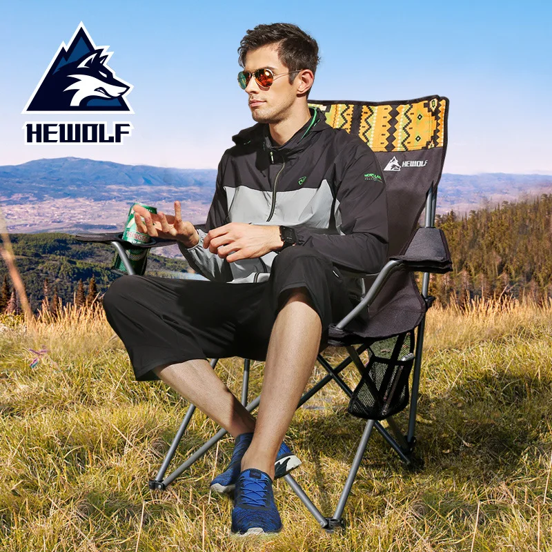 Hewolf Outdoor Folding Table Chair Portable Fishing Small Stool Recliner Leisure Beach Chair Lunch Break Sketching Self