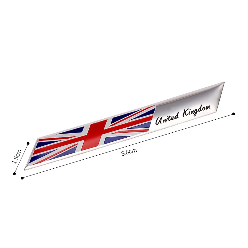 UK Flag United Kingdom Flag Thin Aluminium Label Emblem Chrome Car Styling Sticker England Britain National Flag Car Stickers