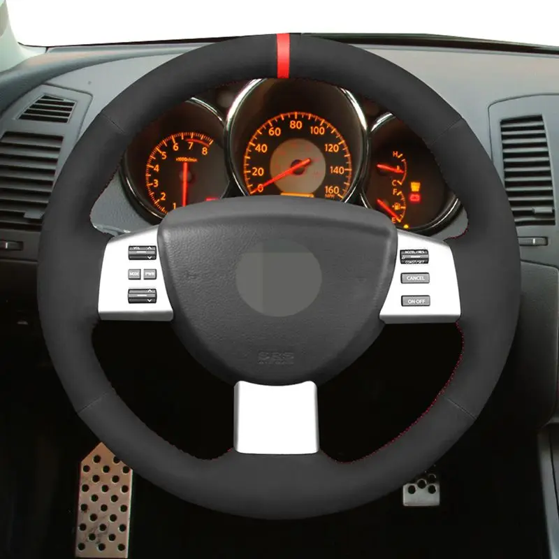 For Nissan Murano 2004 - 2008 Altima 2004 - 2006 Black Suede Leather Wearable Interior car accessories Steering Wheel Cover