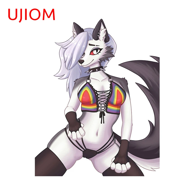 UJIOM Helluva Boss Loona Furry Bikini Wall Stickers Bedroom Sexy Cartoon Decals Waterproof Living Room Table Bathroom Decals