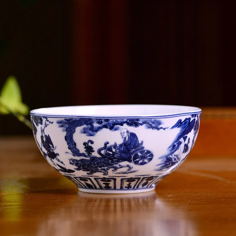 Jingdezhen Blue and White Porcelain Tableware Ceramic Rice Bowl Chinese Bone China Ramen Soup Bowls Kitchen Dinnerware Container