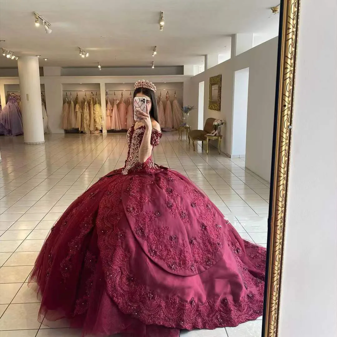 Vestidos De quinceañera De lujo, Vestidos De baile con apliques De cuentas, vestido De princesa De manga corta con forma De corazón, Vestidos De 15 Años personalizados