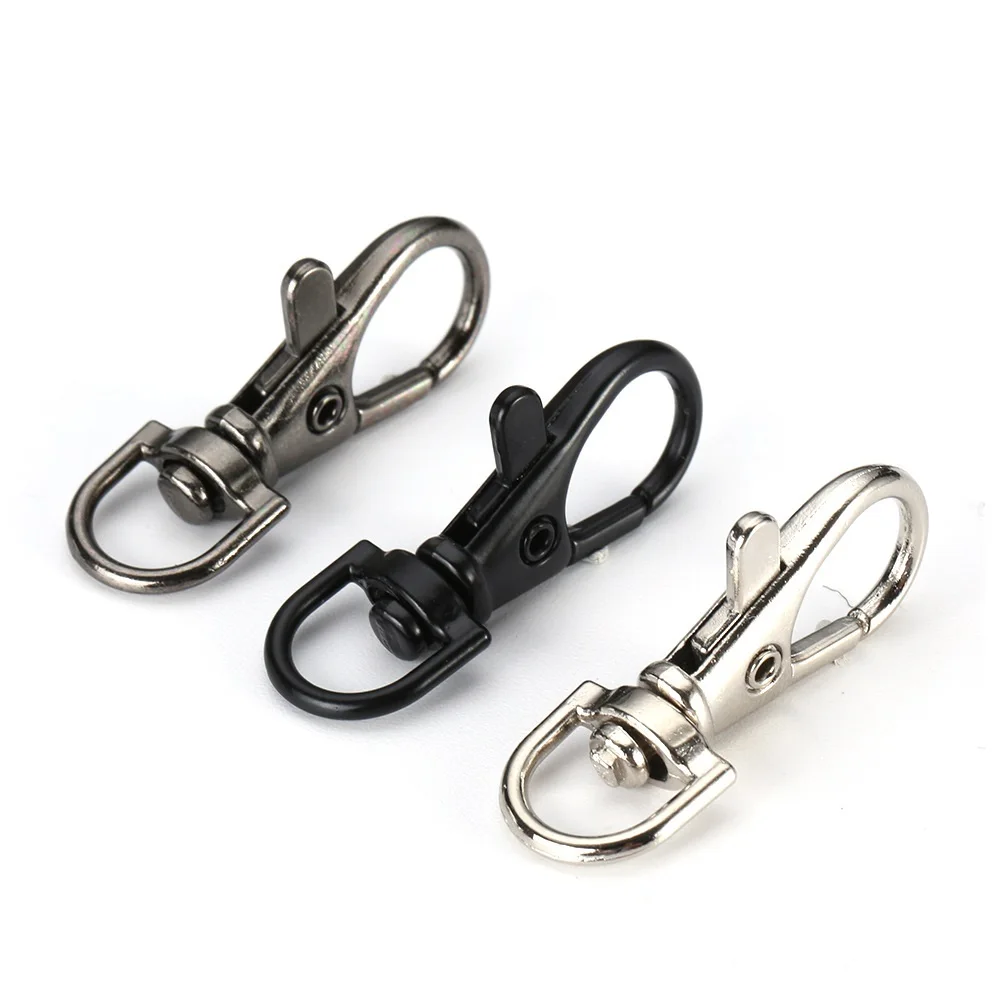 

12pcs Metal Carabiner Clip Swivel Trigger Dog Buckle KeyRing KeyHooks retaining ring DIY Craft Lobster Clasp