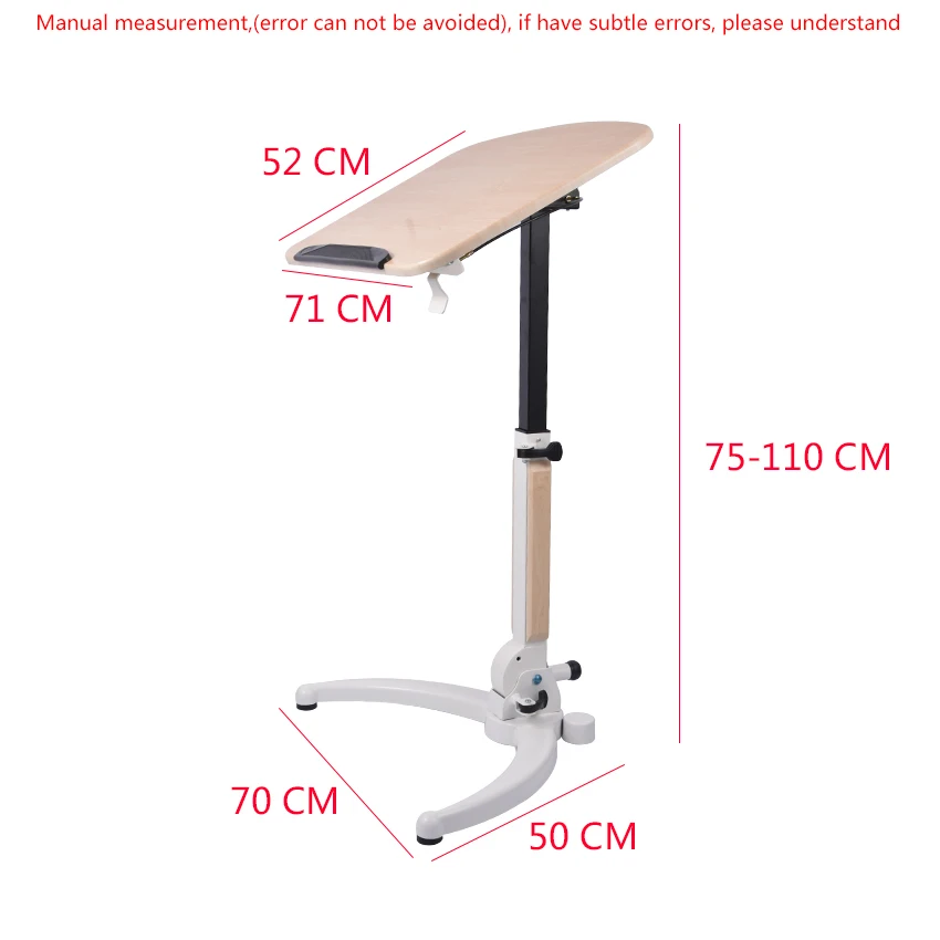 ZH-3 Portable Bedside Table Foldable Indoor Classroom Platform Height Adjustable Podium Table Removable Laptop Sofa Side Table