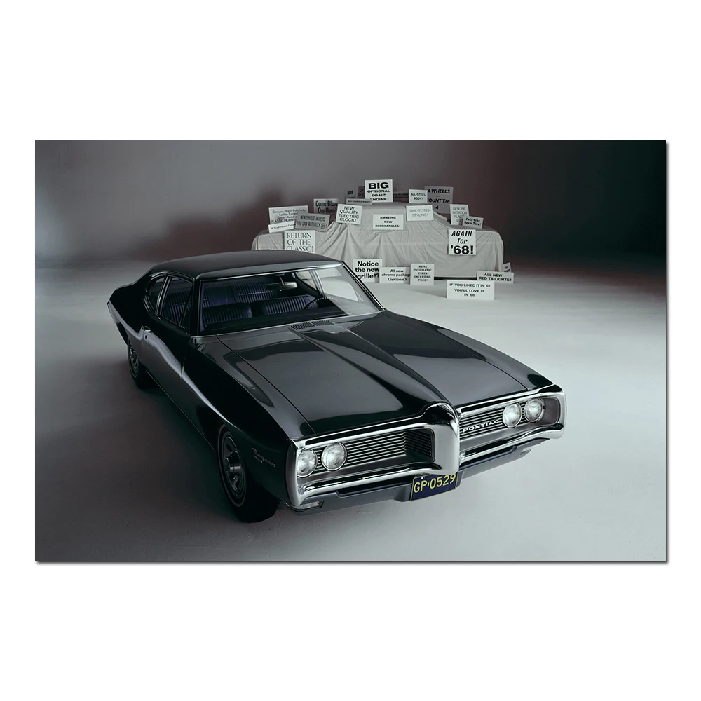1968 Pontiac Sports Coupe pinturas en lienzo impresiones artísticas de pared póster imagen de vehículo decoración del hogar
