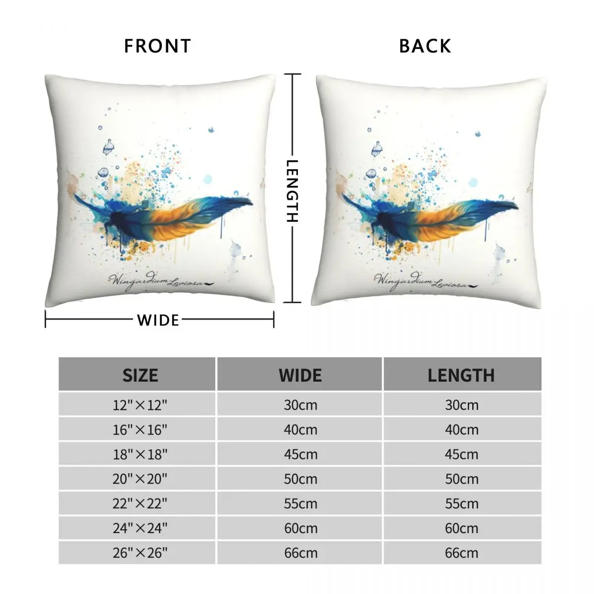 Wingardium Leviosa Square Pillowcase Polyester Linen Velvet Creative Zip Decor Car Cushion Cover