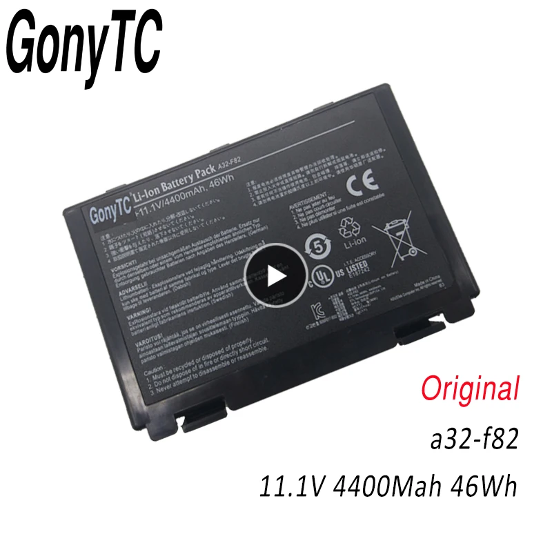 литий-ионный аккумулятор A32-F82 для ноутбука ASUS A32-F52 F52 K40A K50IJ K50 K51 K50AB k40IN K50ID K50IJ K40K50IN K60 K61 K70