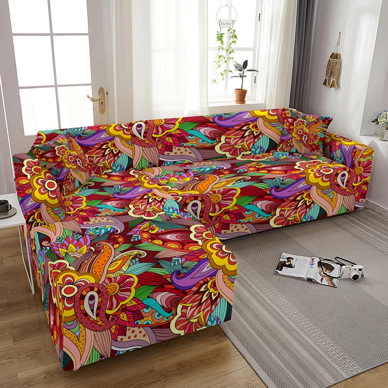 Mandala Bohemia Elastic Stretch Combination Sofa Covers For Living Room L Shape Couch Cover Washable Dust-proof Slipcover