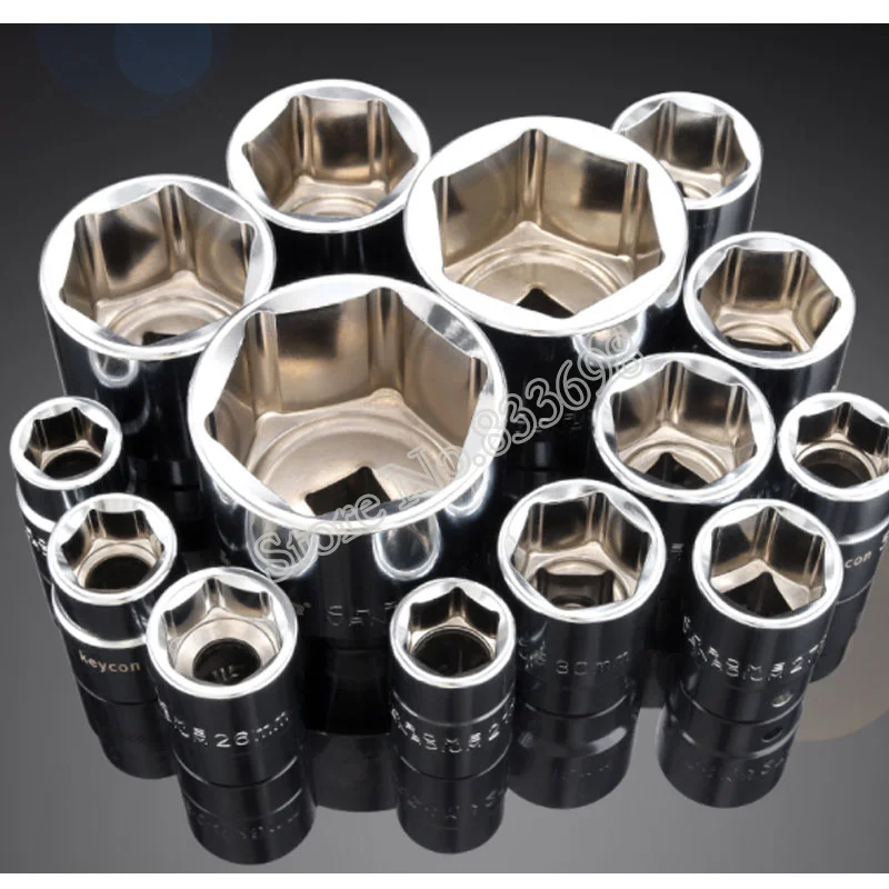 Llave de tubo de 6 puntos para reparación de motocicleta y bicicleta, cabeza de llave de impacto de 17-65mm, adaptador de enchufe de trinquete hexagonal pesado de 3/4"
