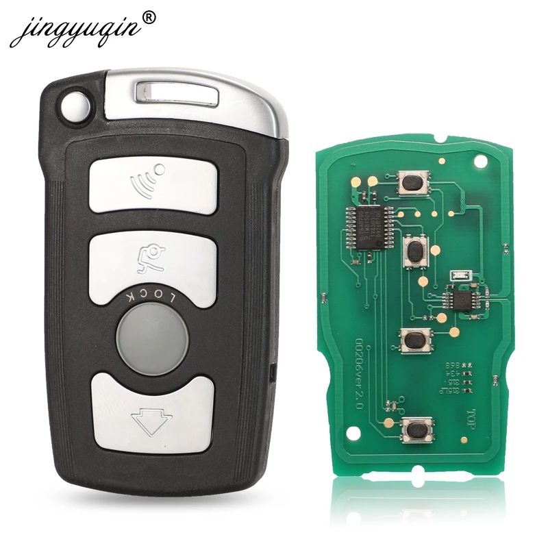 jingyuqin 4 Buttons Remote key Fob 315/315LP/433Mhz /868Mhz for BMW 7 SERIES E65 E66 with CHIP ID46 7953 CAS1 System HU92 UNCUT