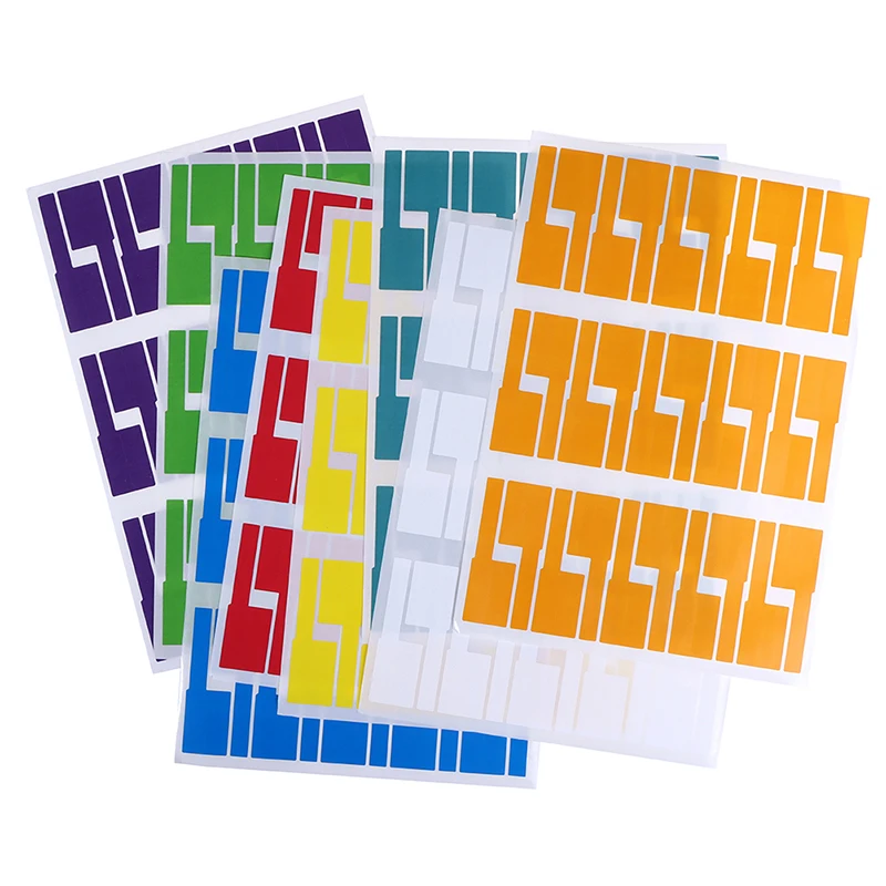 300Pcs Useful Colorful Self-adhesive Cable Labels Waterproof Identification Tags Stickers Marker Tool Fiber Wire Organizers