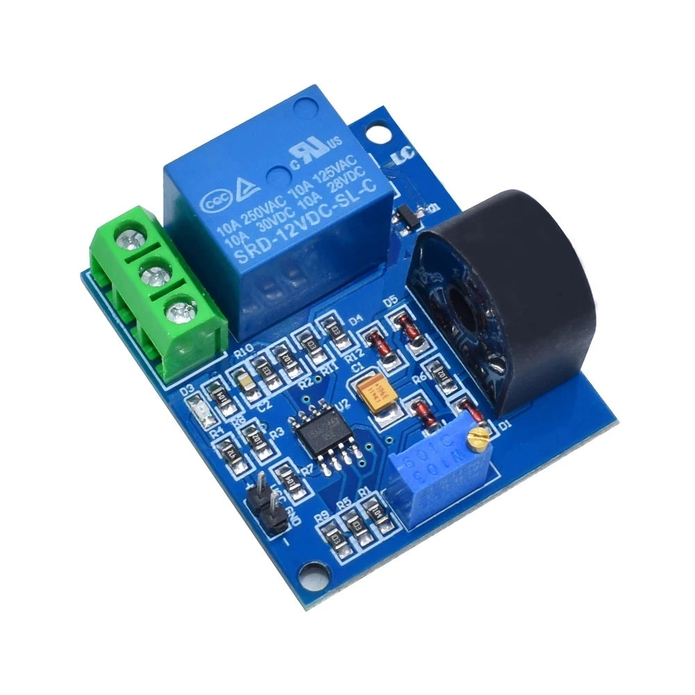 DC12V 0-5A overcurrent protection sensor module AC current detection sensor relay Switching signal output