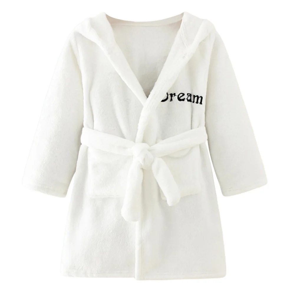 Children Bath Robes Flannel Winter Kids Sleepwear Hooded Robe Infant Nightgown for Boys Girls 3-10 Years Baby Clothes For Kids