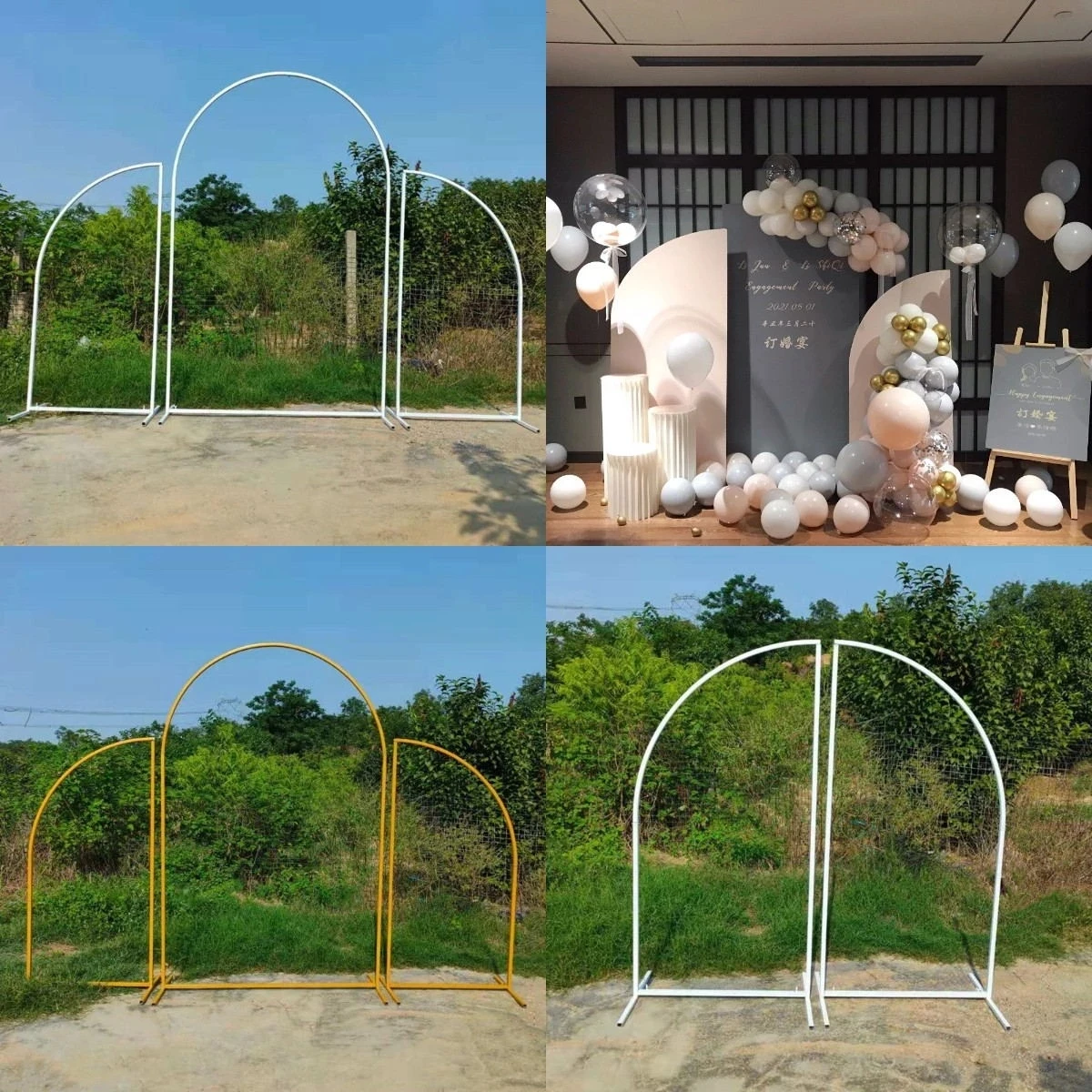 

3 set Wedding Arch Set Background Decoration Flower Stand Birthday Party Outdoor Balloon Arch Decoration Irregular Shape Stand
