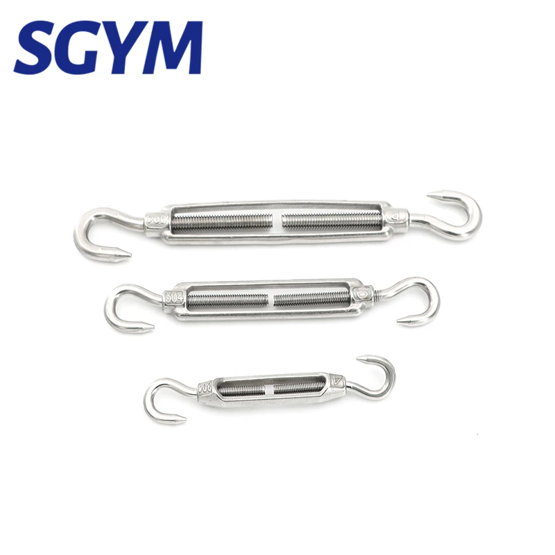 1Pcs M4 M5 M6 M8 M10 Stainless Steel 304 Adjust Chain Rigging Hooks & Eye Turnbuckle Wire Rope Tension Device Line Oc Oo Cc Type