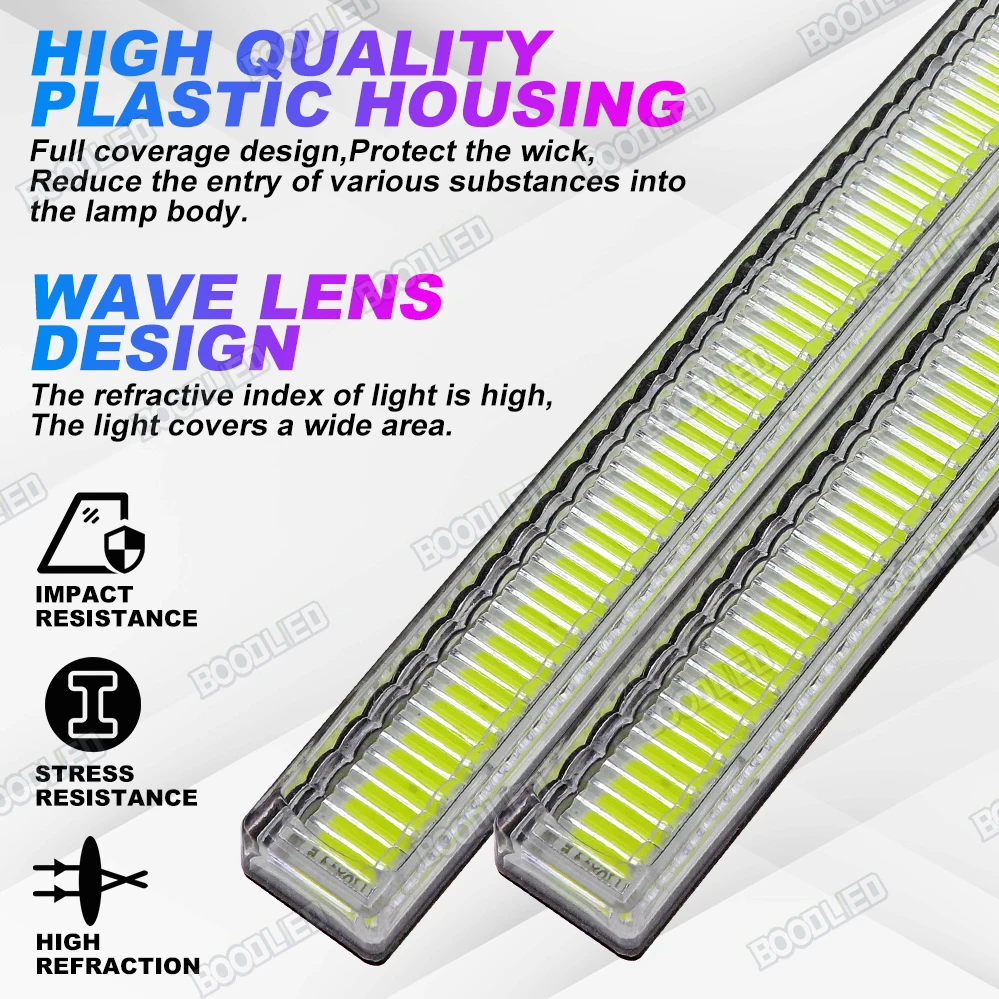 주간 주행등 DRL 자동차 LED 라이트 스트립, 방수 COB 조명, 트럭 보트 자전거, 범용 운전 조명, 17cm, 12V, 2 개