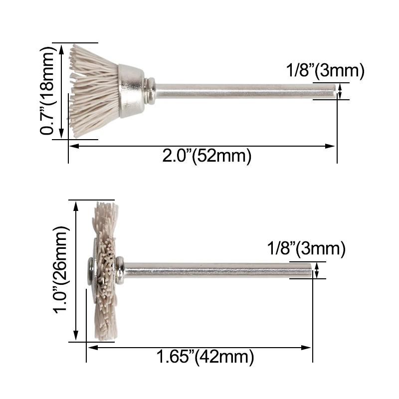 10PC Radial Bristle Kit Abrasive Wire Brush 1/8\