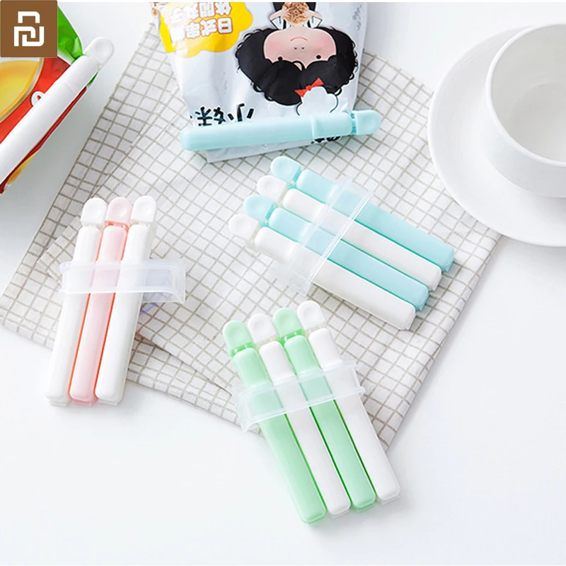 4pcs new xiaomi Food Plastic Bag Clip Milk Powder Sealing Large Food Bag Snack Food Bag Sealing Clip Suction cup Wall storage