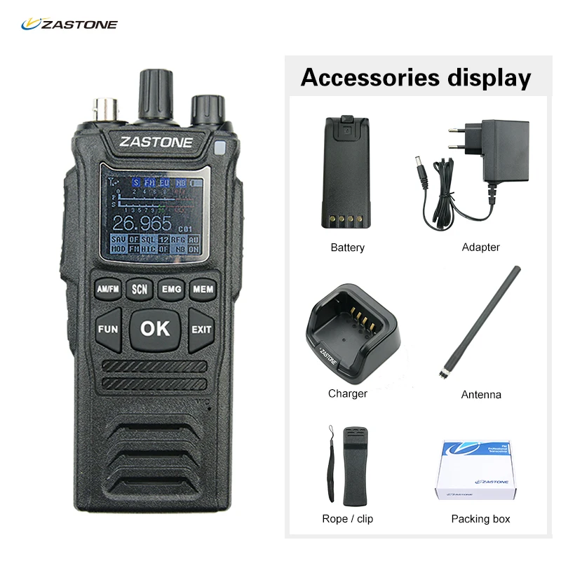 Imagem -06 - Walkie Talkie Handheld de Zastone Todos os 240 Canais dos cb Rádio do Presunto 4w 12v 26 a 27mhz 4000ham Cb58 Cb-58