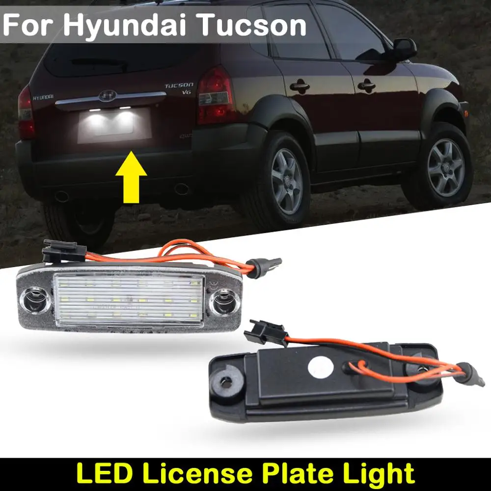 For Hyundai Tucson 2005-2009 Car Rear  white LED license plate light number plate lamp