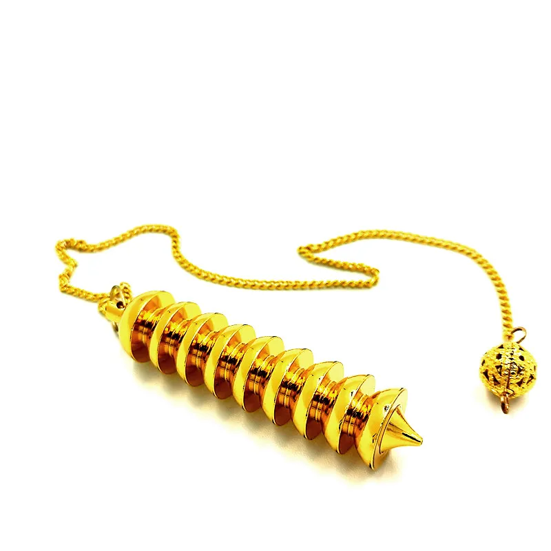Péndulo de cobre para Reiki colgante curativo Divinatio amuleto espiritual Wicca forma de tornillo péndulo de chakra terapia de energía pendulo