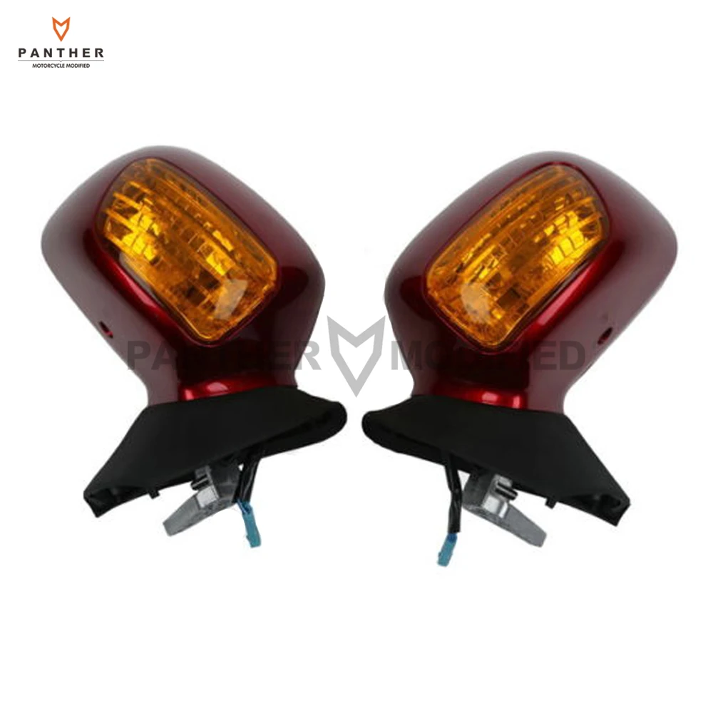 Deep Purplish Red Motorcycle Rear View Mirrors Turn Signal Light Case for Honda Goldwing GL1800 2001-2011