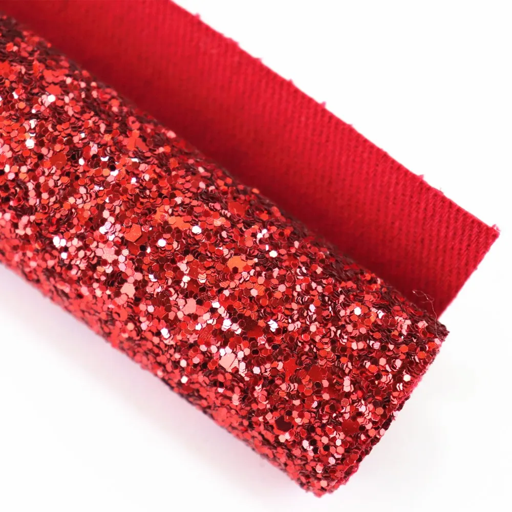 30X134cm Black White Silver Red Plain Chunky Glitter Fabric Roll Twill Backing For Bow Material Wedding Decoration DIY AY099