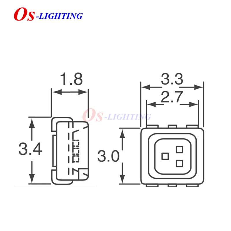 20PCS LATBG66B 3528 RGB  Diffused BLACK SURFACE PLCC-2 3.3*3.0*2.0MM ( LATB G66B-ST-1+UV-35+QR-35-20-R18-Z )
