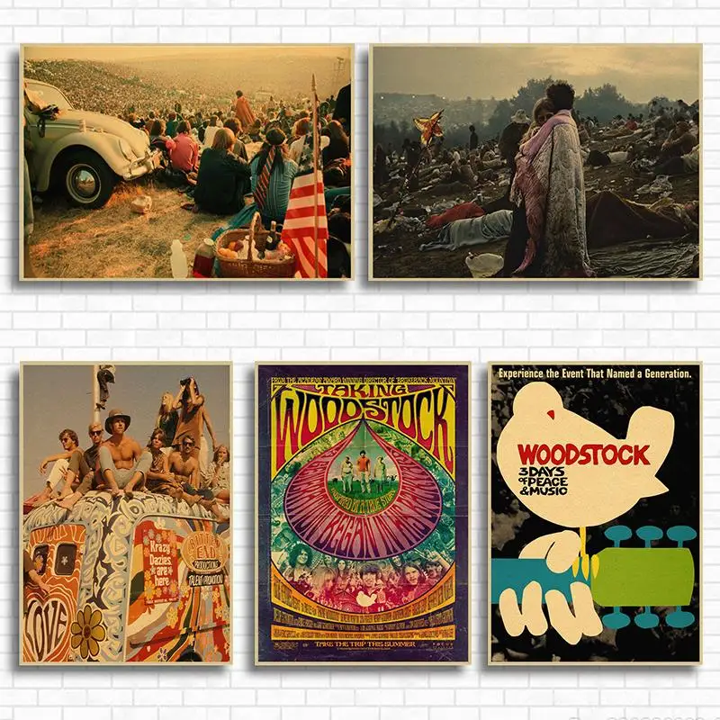 Woodstock rock music festival/retro craft paper decorative painting posters classic poster vintage paper craft