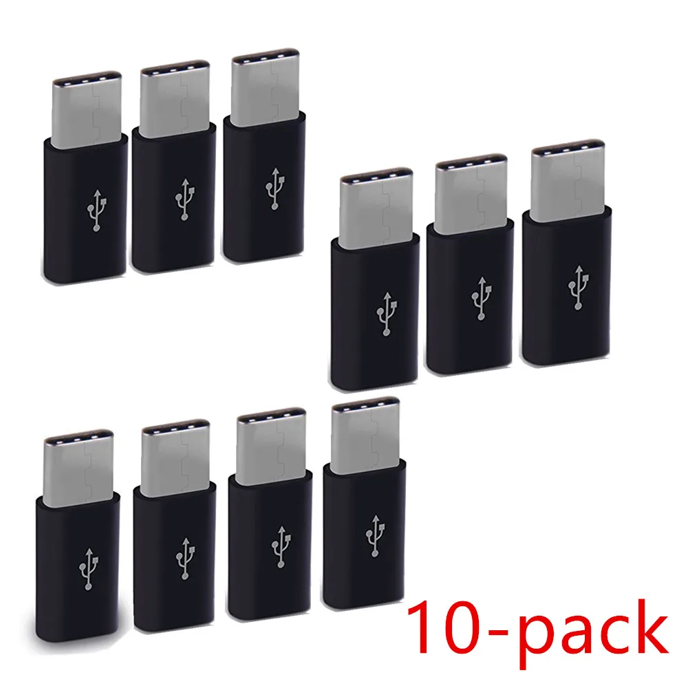 10PCS Adapter Micro USB To Type C Case Android Micro USB Connector To Type C For Huawei p30 LITE P40 Xiaomi mi 9 10 Pro Adaptors