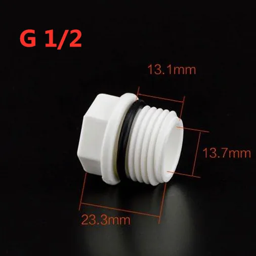 1/2" 3/4" 1" BSP Male Thread Plastic Pipe Hex Head Plastic End Cap Plug Fitting Plastic Connector Adapter