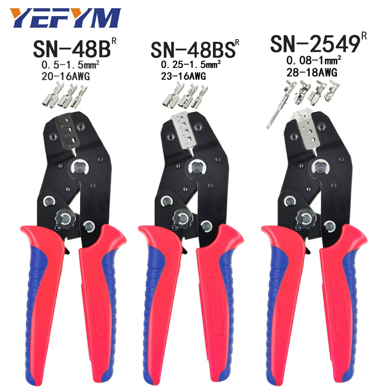 Crimp Terminals 2.8/4.8/6.3mm SM2.54 XH2.54 Insulated Male Female Wire Connector Electrical SN-48BS/48B/2549 Pliers Tools Kit