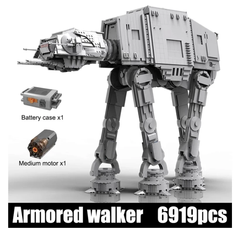 

MOULD KING 21015 The Motorized AT-AT Walker Model Compatible 75313 Star Toy Building Blocks Bricks Kids Christmas Gifts