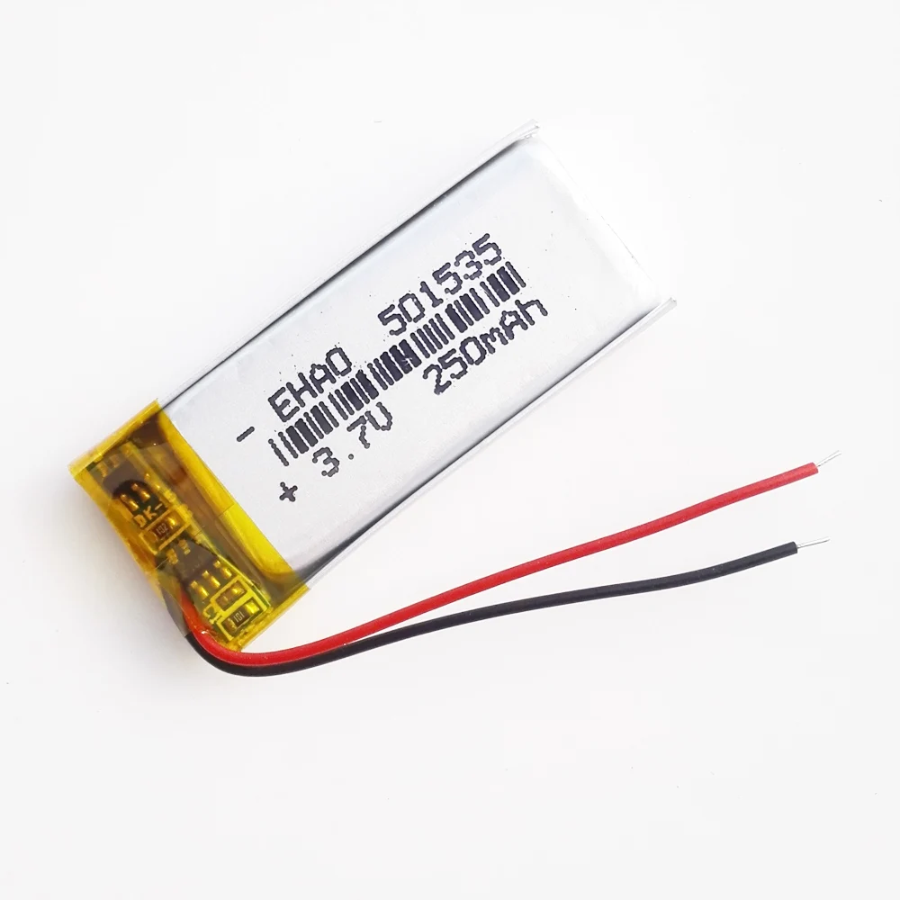 EHAO 501535   Akumulator litowo-polimerowy LiPo 3,7 V 250 mAh do słuchawek Mp3 GPS Zestaw słuchawkowy Bluetooth Smart Watch