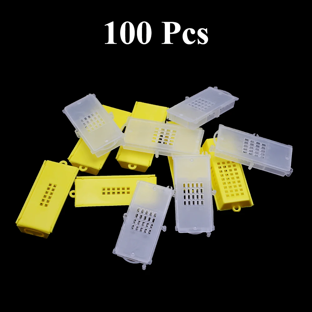 

100PCS Beekeeping Transport Cages Plastic King Prisoner Rearing Cage Box Post Cage Tool Equipment Apiculture Wholesale Supplies